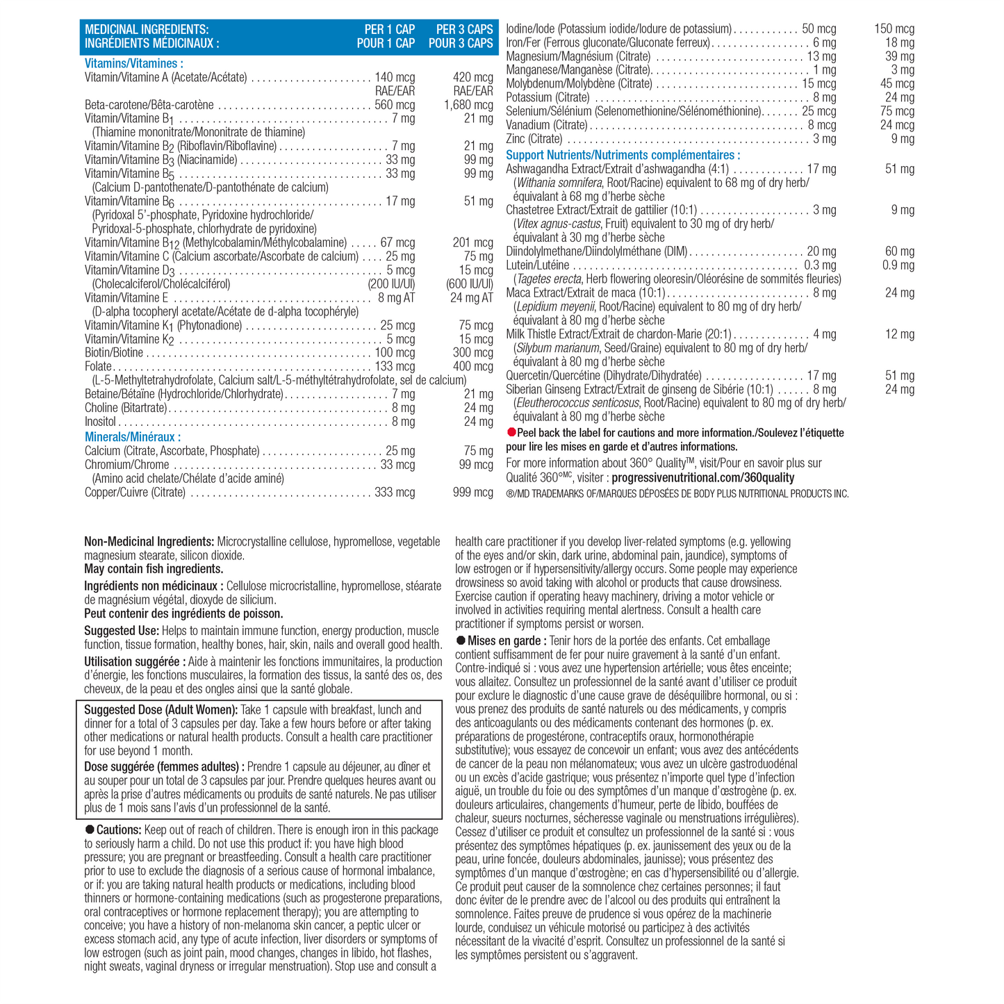 Progressive Active Women Multivitamin (120 VCaps) - Lifestyle Markets