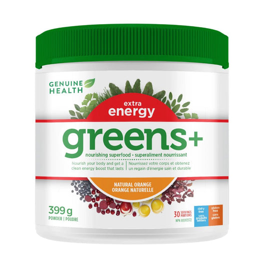 Genuine Health Greens+ Extra Energy - Natural Orange (399g) - Lifestyle Markets
