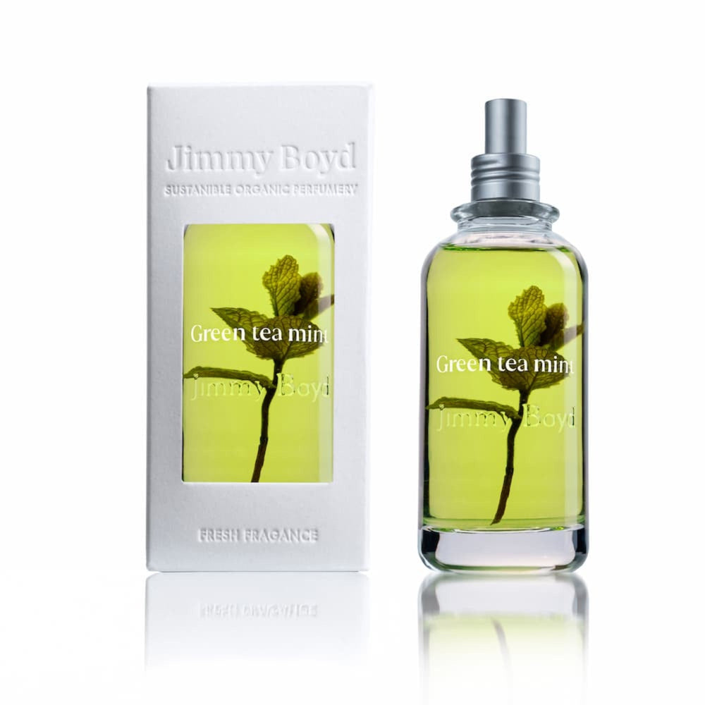 Jimmy Bond Green Tea Mint perfume bottle and packaging on a white background