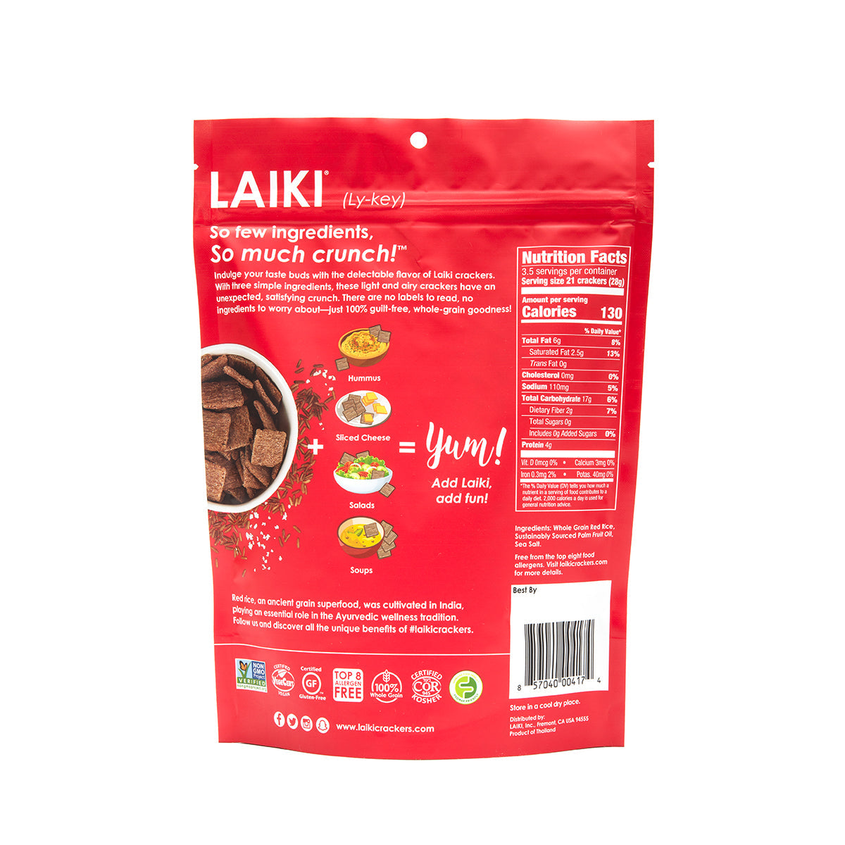 Laiki Red Rice Crackers (100g)