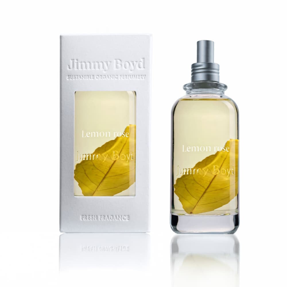 Jimmy Boyd Lemon Rose perfume bottle and packaging on a white background