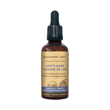Bottle of Harmonic Arts Lion's Mane extract on a white background