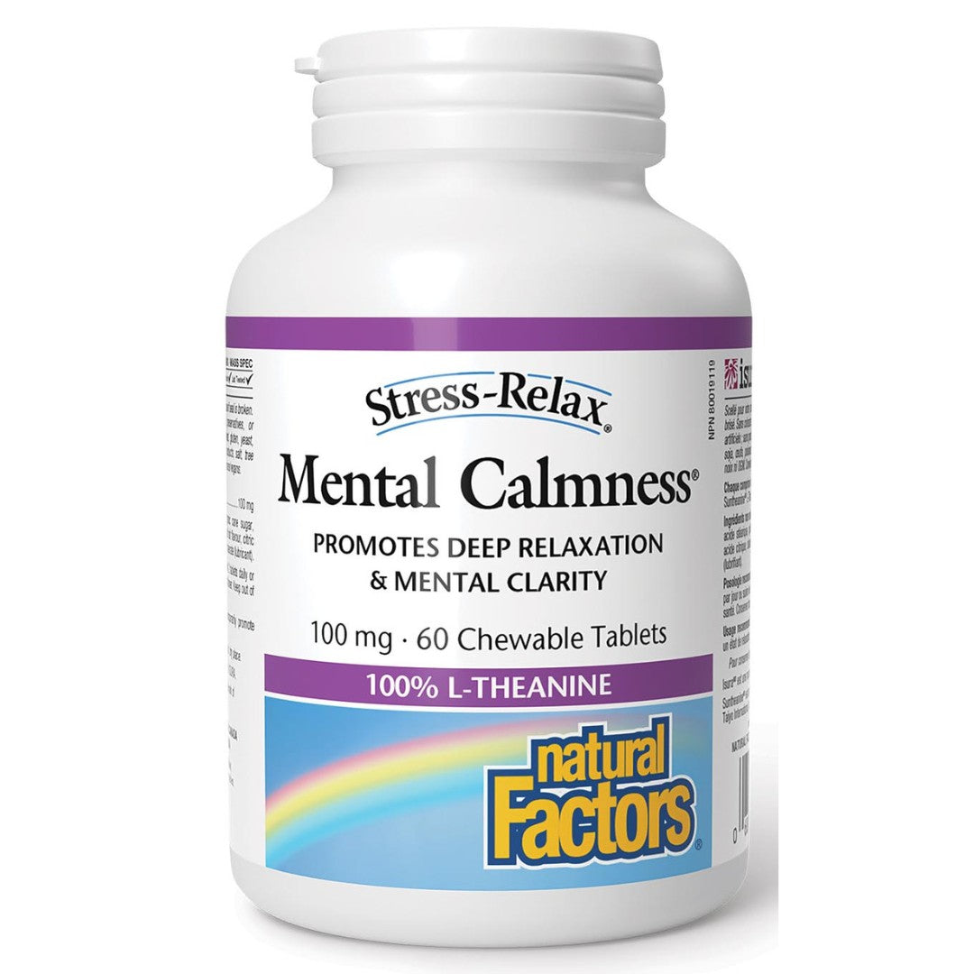 Natural Factors Mental Calmness (L-Theanine 100mg) (60 Chewables) - Lifestyle Markets