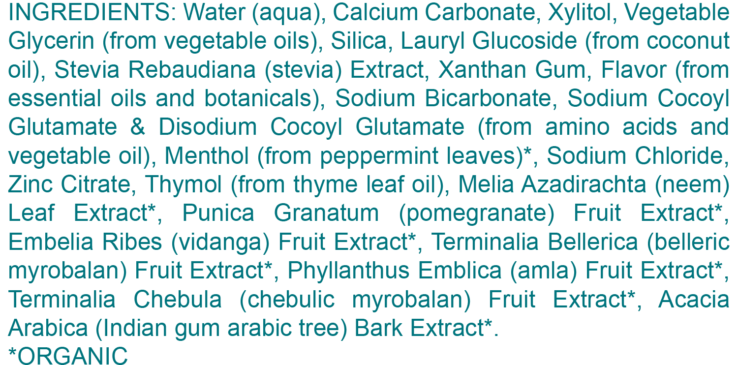 List of ingredients on a black background