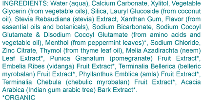 List of ingredients on a black background