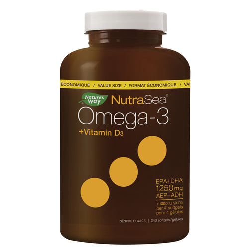 Nature's Way NutraSea +D Omega-3 Liquid Gels (240 Soft Gels)