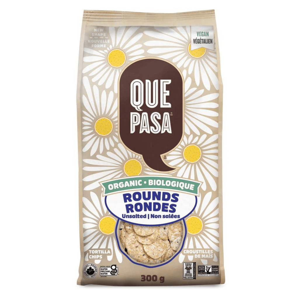 Que Pasa Organic Round Tortilla Chips - Unsalted (300g)