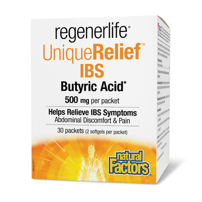 Natural Factors RegenerLife UniqueRelief IBS Butyric Acid (30s) - Lifestyle Markets