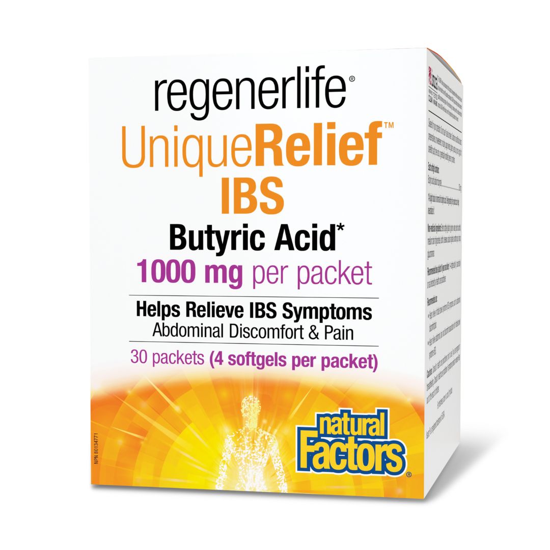 Natural Factors RegenerLife UniqueRelief IBS Butyric Acid (30s) - Lifestyle Markets