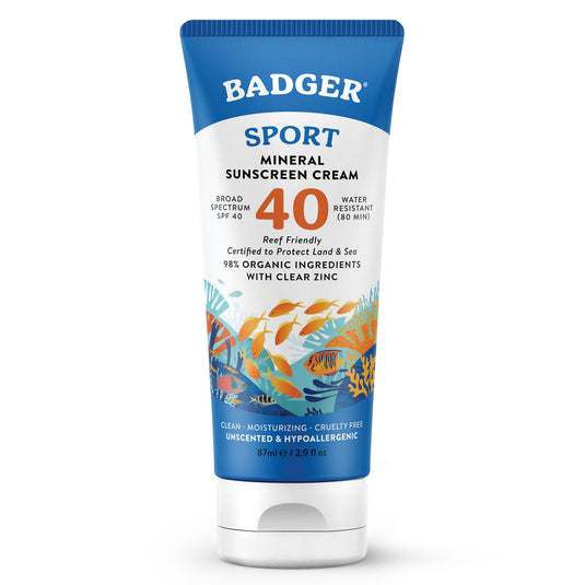 Badger SPF 40 Sport Clear Zinc Sunscreen (87ml) - Lifestyle Markets