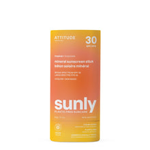 Sunly sunscreen stick packaging with gradient design on a white background