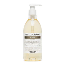 Bottle of Phillip Adam wash on a white background