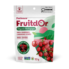 FruitdOr organic cranberries packaging on a white background