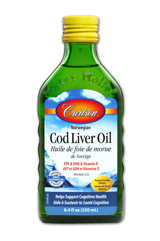 Carlson Cod Liver Oil - Lemon (250ml) - Lifestyle Markets