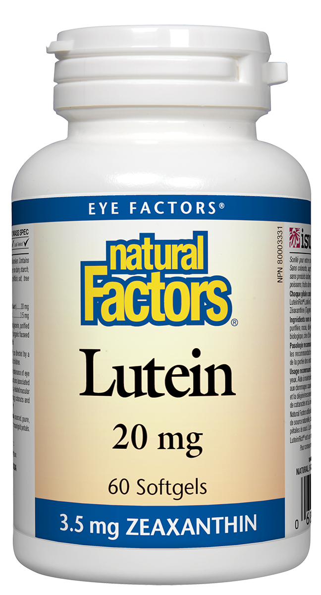 Natural Factors Lutein (20mg) (60 SoftGels) - Lifestyle Markets