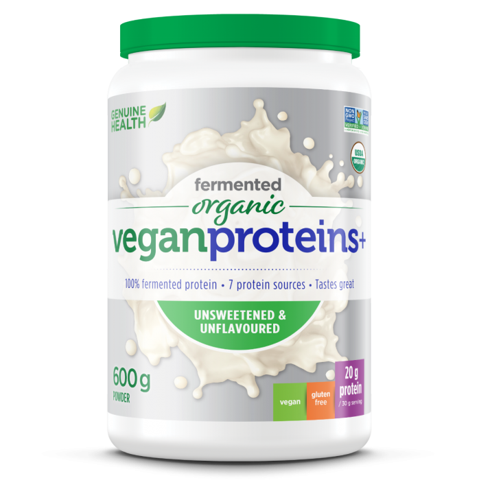 Genuine Health Organic Fermented Vegan Proteins+ - Unflavoured (600g) - Lifestyle Markets