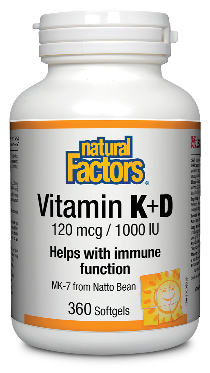 Natural Factors Vitamin K & D (360 SGels) - Lifestyle Markets