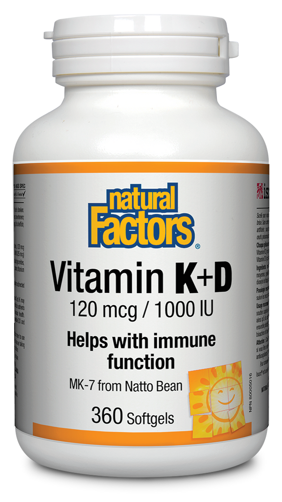 Natural Factors Vitamin K & D (360 SGels) - Lifestyle Markets
