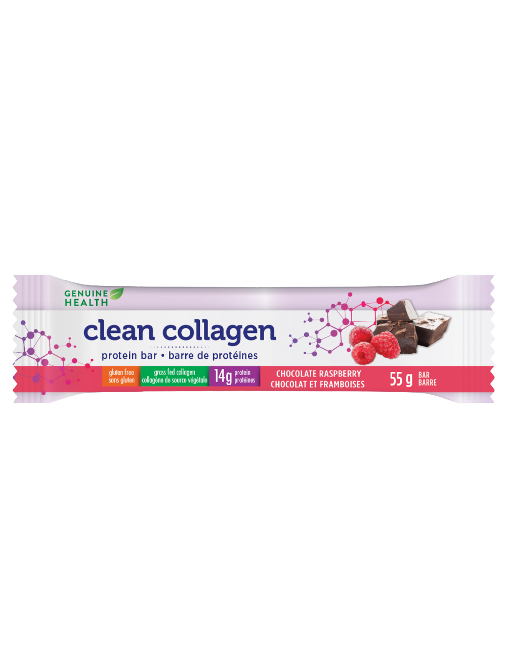 Genuine Health Collagen Protein Bar - Chocolate Raspberry (55g) - Lifestyle Markets