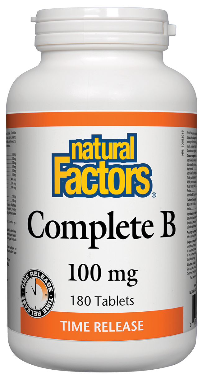 Natural Factors Complete B (100mg) Timed-Release (180 Tablets) - Lifestyle Markets