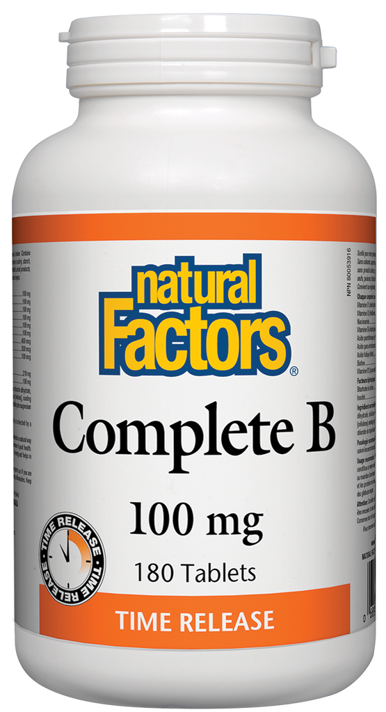 Natural Factors Complete B (100mg) Timed-Release (180 Tablets) - Lifestyle Markets