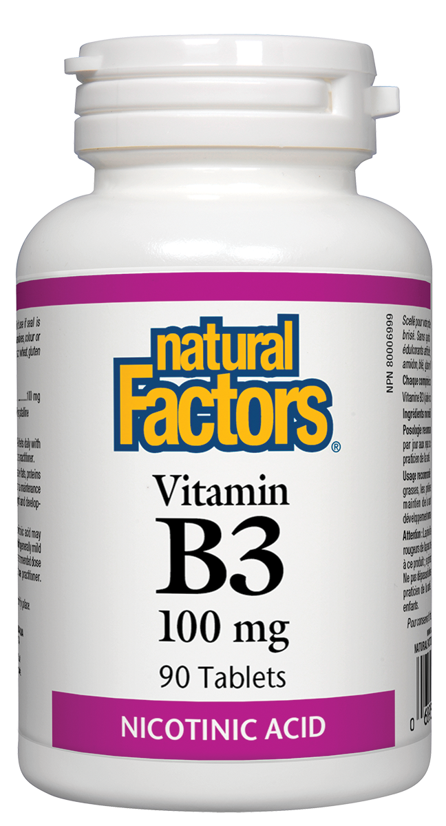 Natural Factors Vitamin B-3 (100mg) (90 Tablets) - Lifestyle Markets