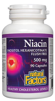 Natural Factors Niacin Inositol Hexanicotinate - Flush Free (500mg) (90 Caps) - Lifestyle Markets