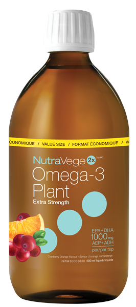 Nature's Way NutraVege Omega-3 Plant 2X - Cranberry Orange Flavour  (500ml) - Lifestyle Markets
