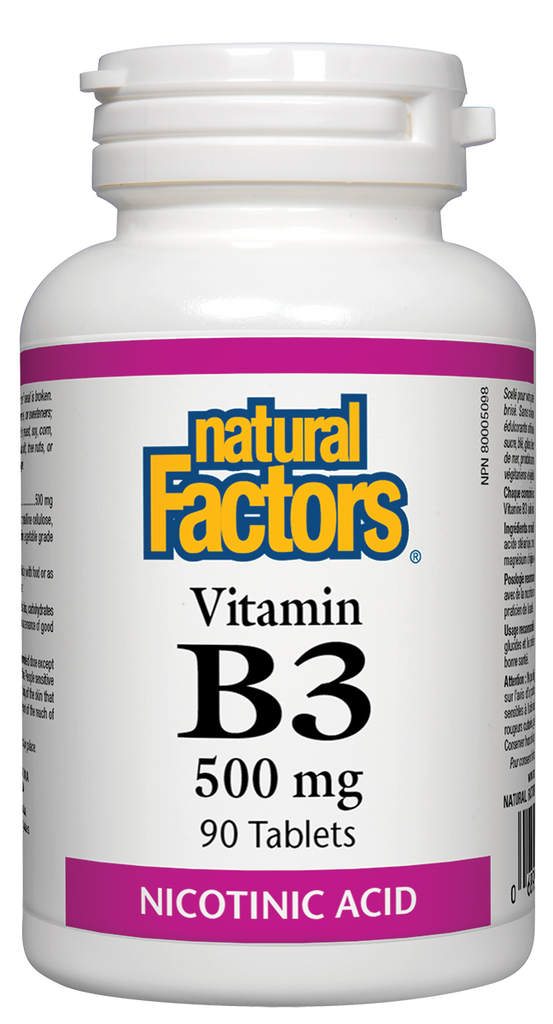 Natural Factors Vitamin B-3 (500mg) (90 Tablets) - Lifestyle Markets