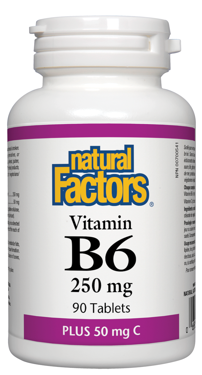 Natural Factors Vitamin B-6 250mg + 50mg C (90 Tablets) - Lifestyle Markets