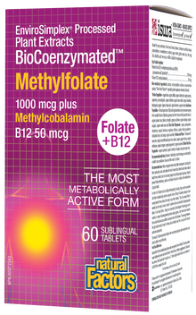 Natural Factors Methylfolate 1000 mcg Plus Methyl B12 50 mcg (60 Tablets) - Lifestyle Markets