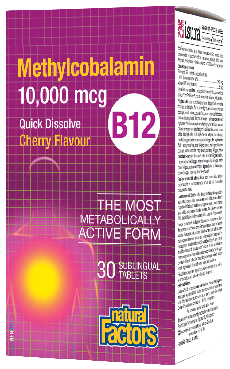 Natural Factors B-12 Methylcobalamin (10,000mcg) (30 Sublingual Tablets) - Lifestyle Markets