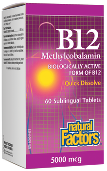 Natural Factors B-12 Methylcobalamin (5000Mcg) (60 Sublingual Tablets) - Lifestyle Markets