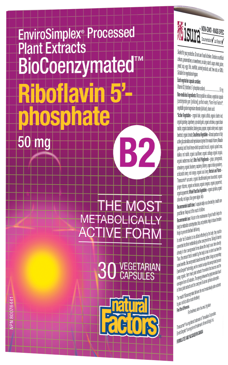 Natural Factors BioCoenzymated Riboflavin 5 Phosphate 50 mg (30 VCaps) - Lifestyle Markets