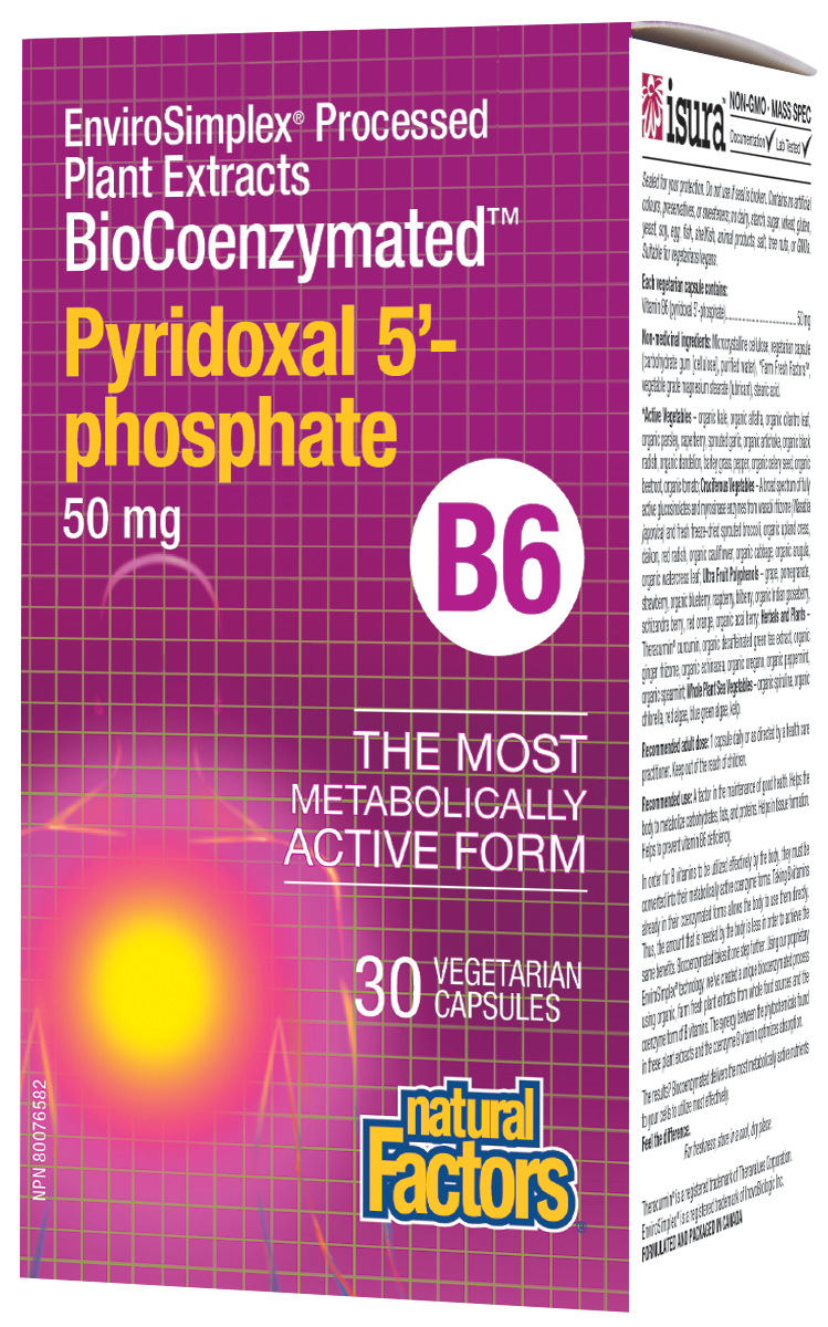 Natural Factors Pyridoxal 5 Phosphate 50 mg (B-6) (30 VCaps) - Lifestyle Markets