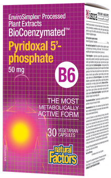 Natural Factors Pyridoxal 5 Phosphate 50 mg (B-6) (30 VCaps) - Lifestyle Markets
