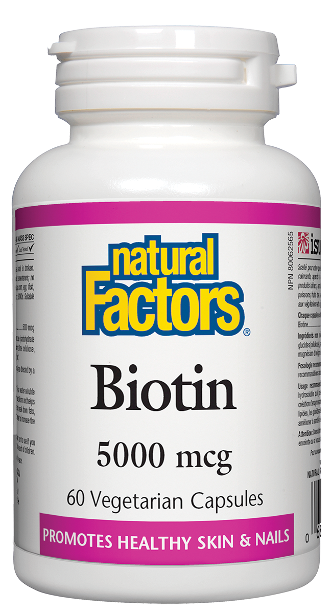Natural Factors Biotin (5000mcg) (60 VCaps) - Lifestyle Markets