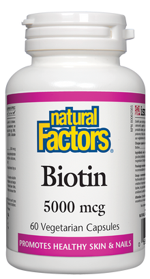Natural Factors Biotin (5000mcg) (60 VCaps) - Lifestyle Markets