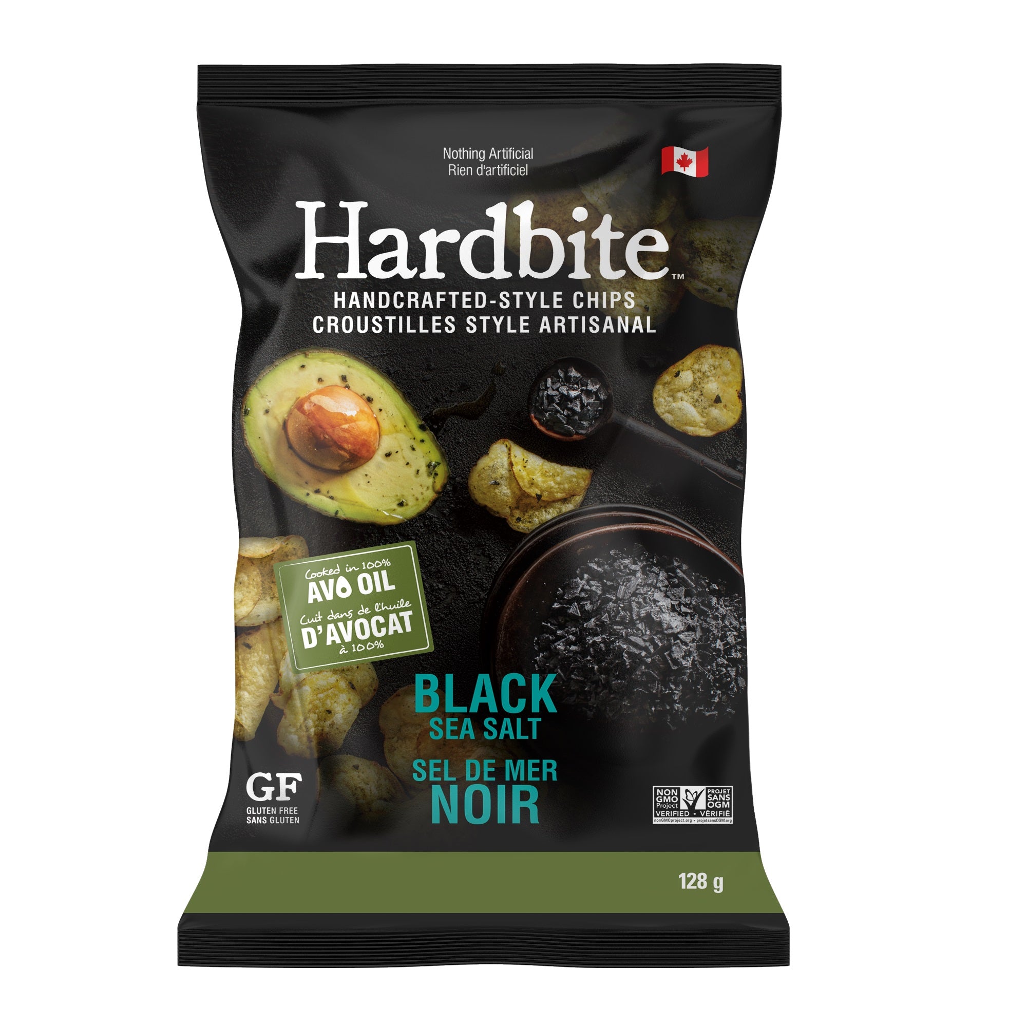 Hardbite Avocado Oil Potato Chips - Black Sea Salt (128g) - Lifestyle Markets
