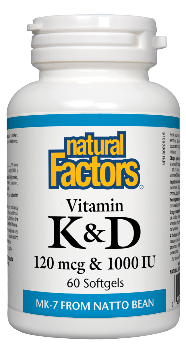 Natural Factors Vitamin K & D (60 SoftGels) - Lifestyle Markets