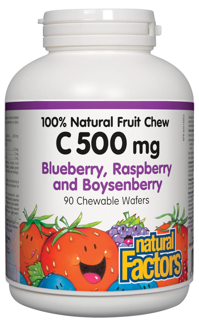 Natural Factors Vitamin C Chewables Blueb/Rasp/Boysenberry (90 Tabs) - Lifestyle Markets