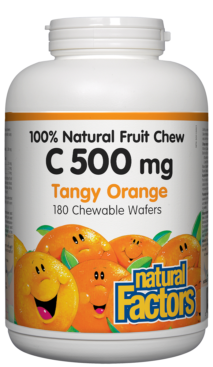 Natural Factors Vitamin C Chewables - Tangy Orange (180 Tabs) - Lifestyle Markets