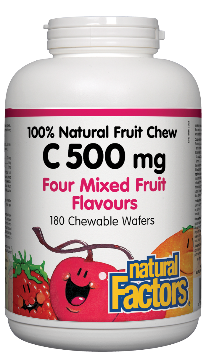 Natural Factors Vitamin C Chewables - Mixed Fruit (180 Tabs) - Lifestyle Markets