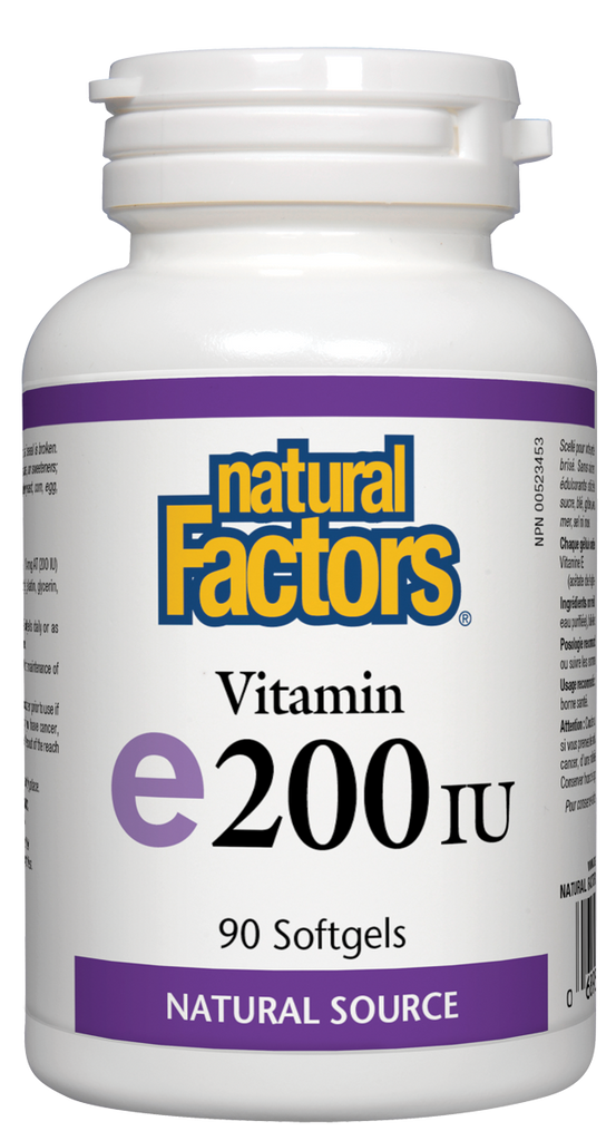 Natural Factors Vitamin E (200iu) (90 SoftGels) - Lifestyle Markets