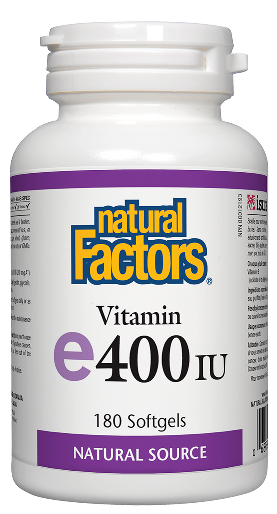 Natural Factors Vitamin E (400iu) (180 SoftGels) - Lifestyle Markets