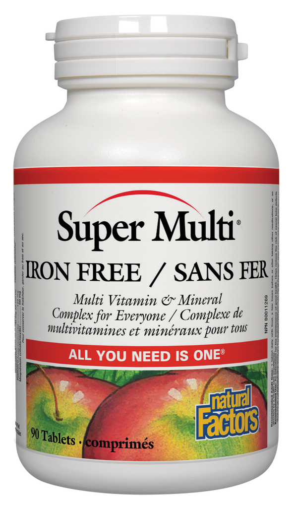 Natural Factors Super Multi Iron-Free (90 Tablets) - Lifestyle Markets