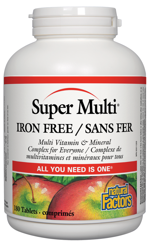 Natural Factors Super Multi Iron-Free (180 Tablets) - Lifestyle Markets