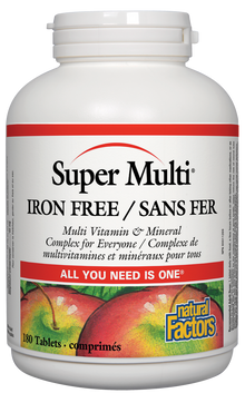 Natural Factors Super Multi Iron-Free (180 Tablets) - Lifestyle Markets