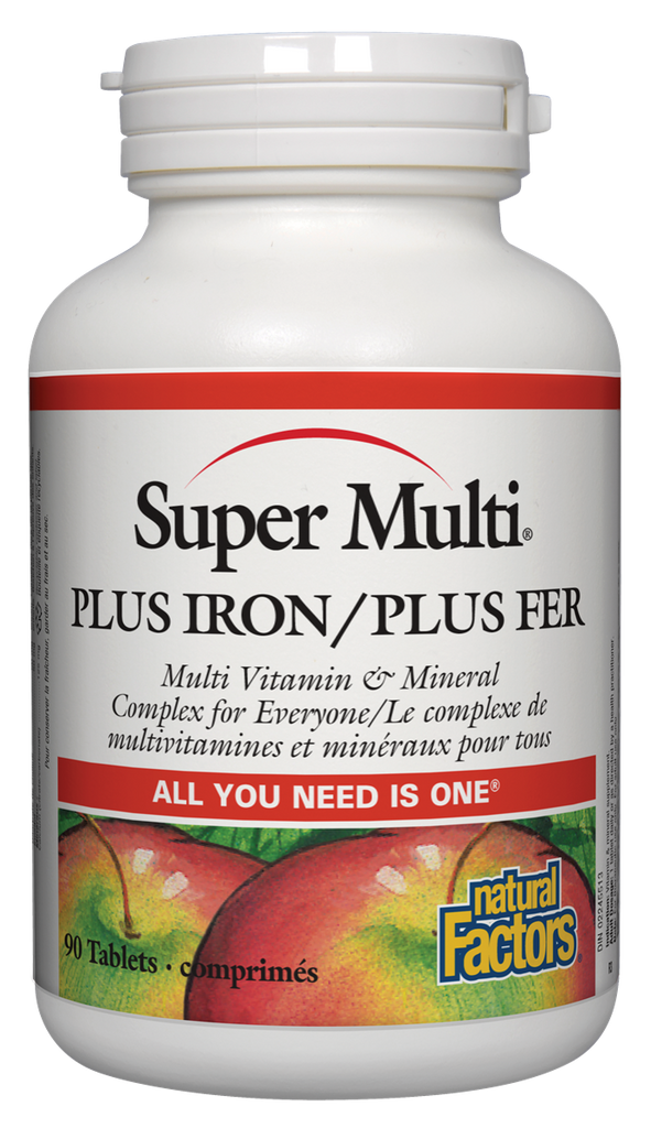 Natural Factors Super Multi Plus Iron (90 Tablets) - Lifestyle Markets