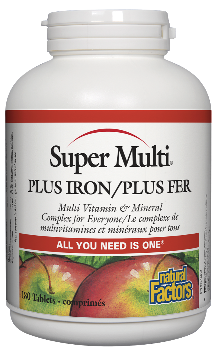 Natural Factors Super Multi Plus Iron (180 Tablets) - Lifestyle Markets